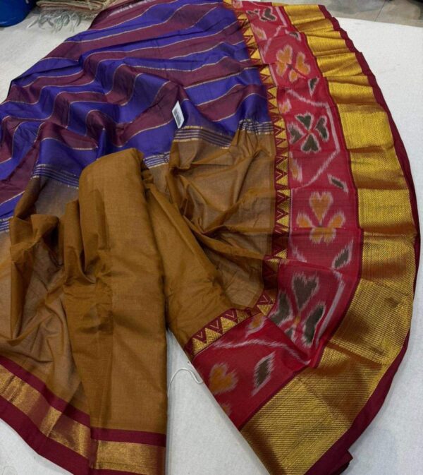 Pure Cotton Pochampally Gadwal Saree - Image 2